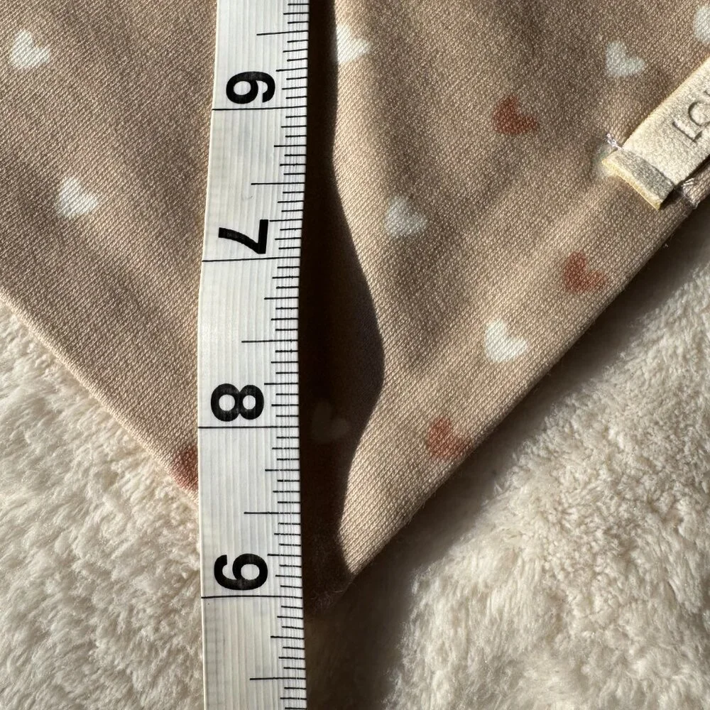 NWT Loic by Design Mini Hearts Print Dog Bandana for Valentine's Day, Tan, M